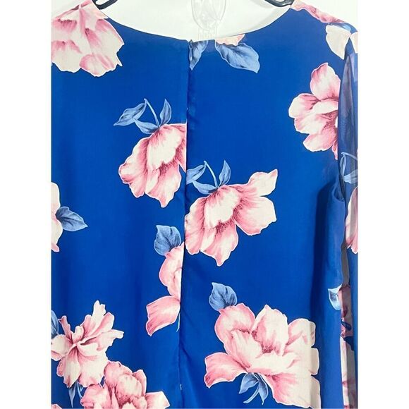 Lulus blue dress with pink roses size X-Large - Picture 3 of 9